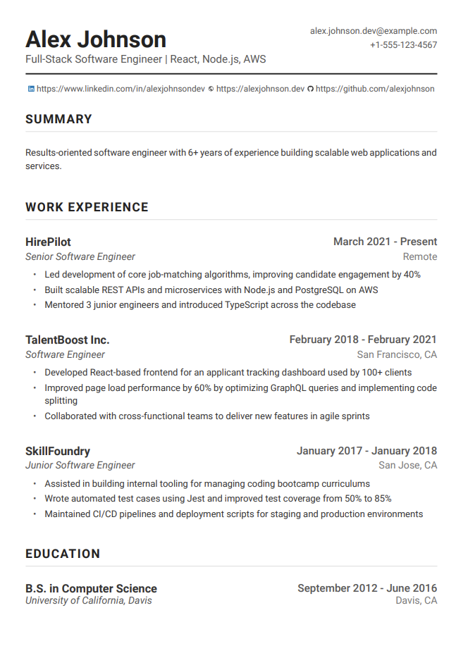 Modern Theme resume template