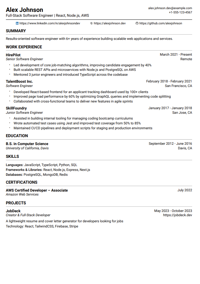 Compact Theme resume template