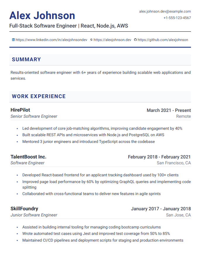 Corporate Theme resume template