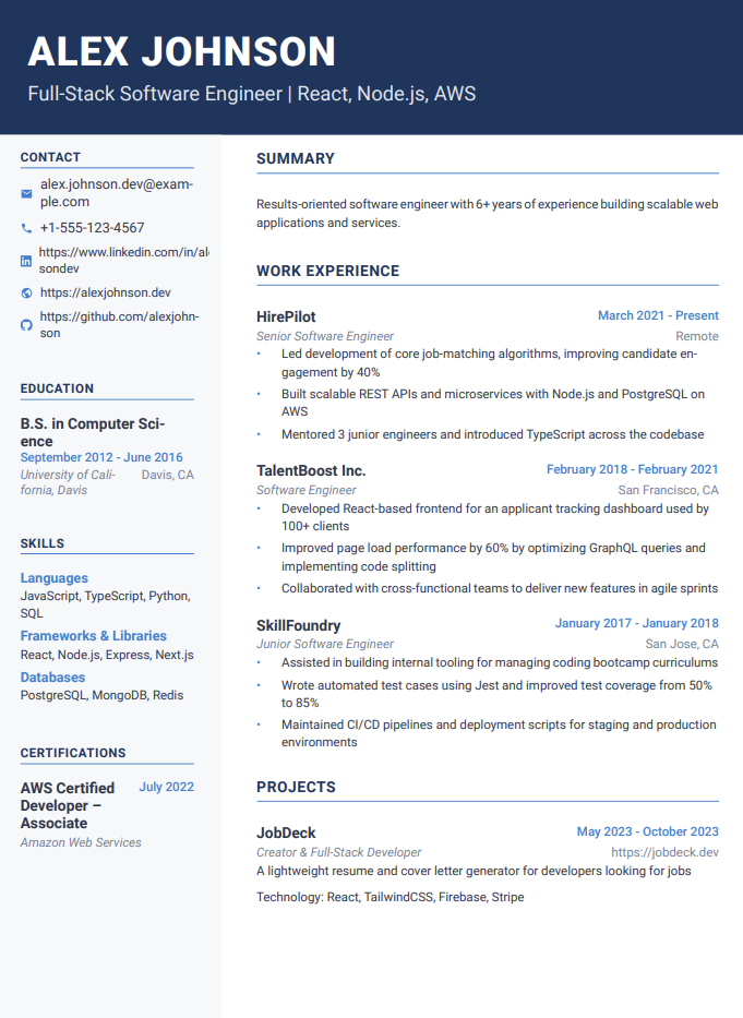 Simple Professional resume template
