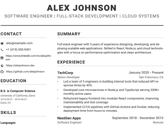 Resume Preview